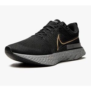 Nike‎ Men's React Infinity Run Flyknit 2 Running Shoes Black lightweight size 12